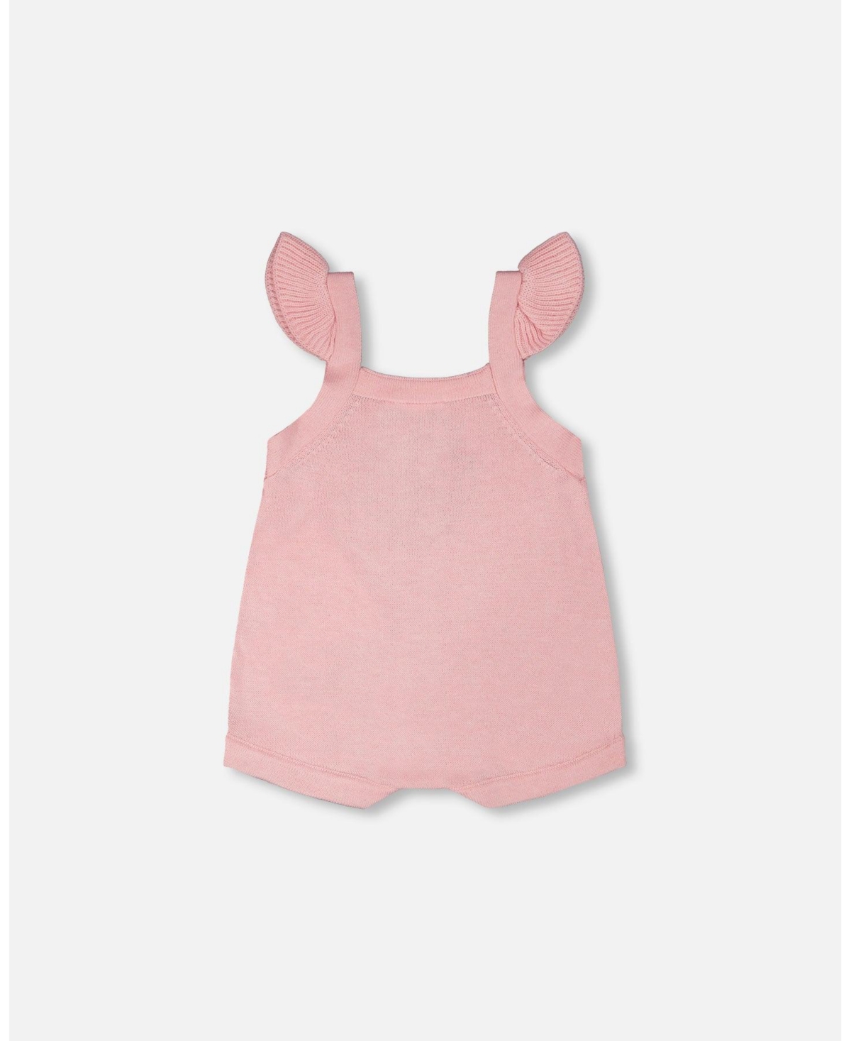 Deux par Baby Girls Knit Strawberry Romper Light Pink
