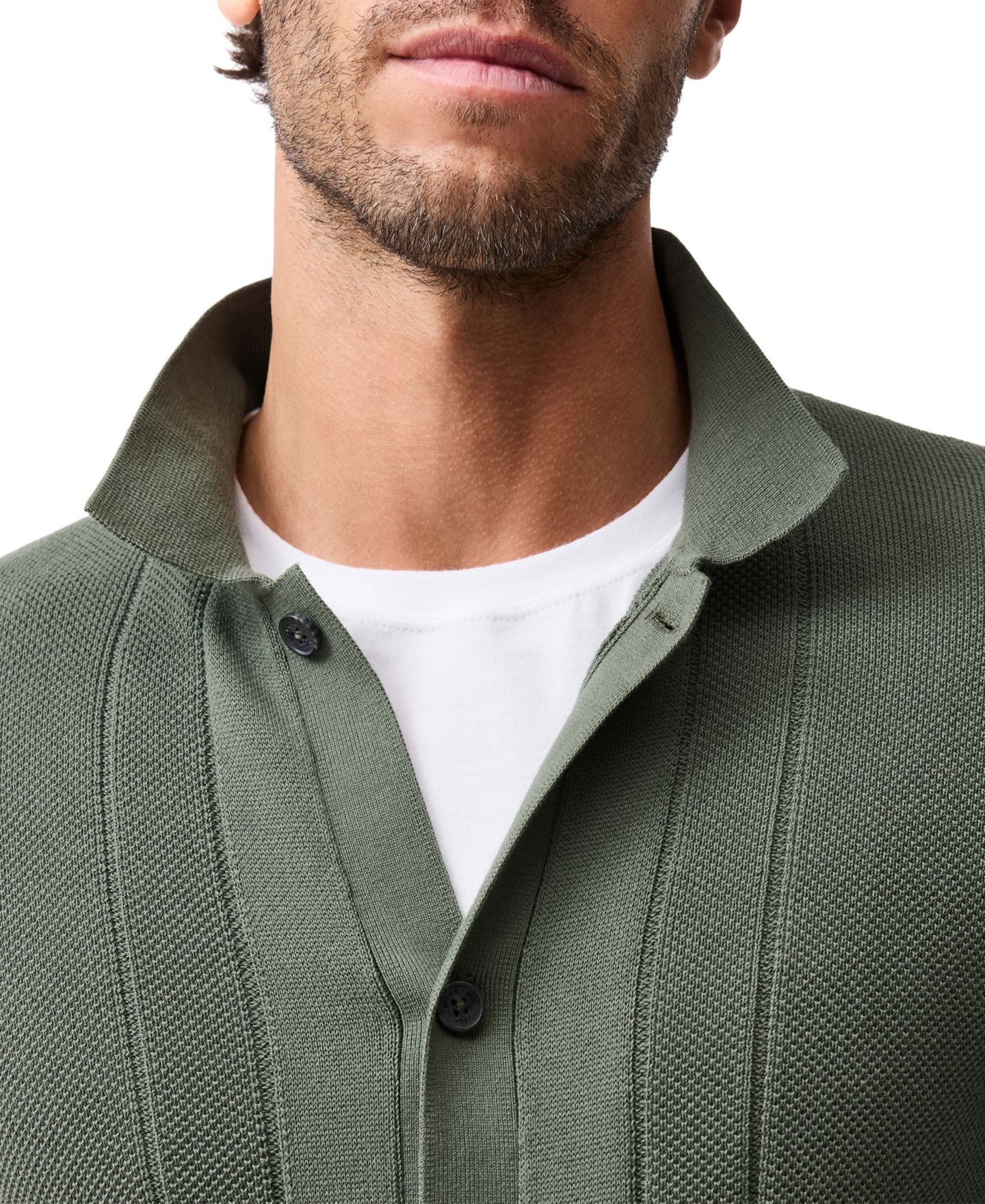Мужское поло Rodd & Gunn Cobb River Knit Polo Shirt, цвет: Тёмно-зелёный — фото 5