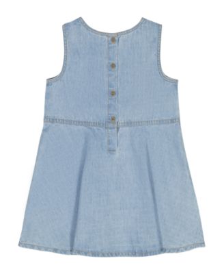 Girls' 4-6X Round Neck Denim Dress