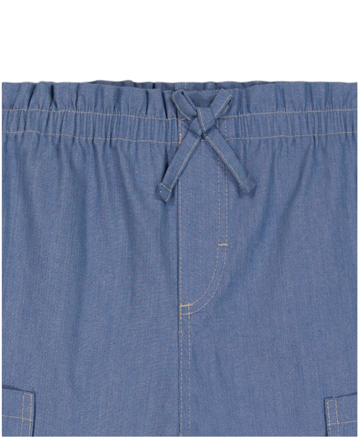 Calvin Klein Girls' Toddler 2T-4T Square Neck T-Shirt and Wide Leg Denim Pants, 2-Piece Set