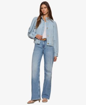 Women's Blouson Denim Collared Jacket