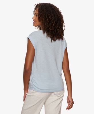 Women's Knot-Front Crew Neck Muscle Tee