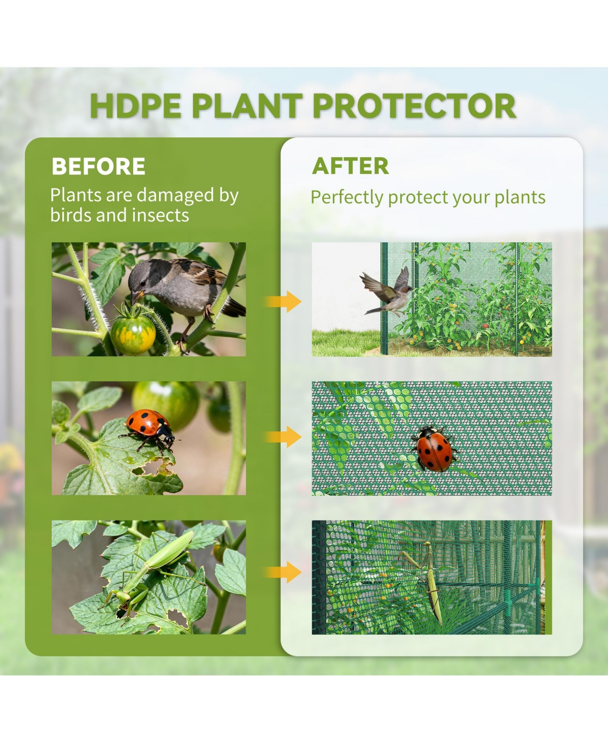 Outsunny Crop Cage, 6' x 3' x 5' Large Plant Protection Tent,