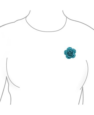 Romantic Floral Blooming 3D Carved Brooche Pin in