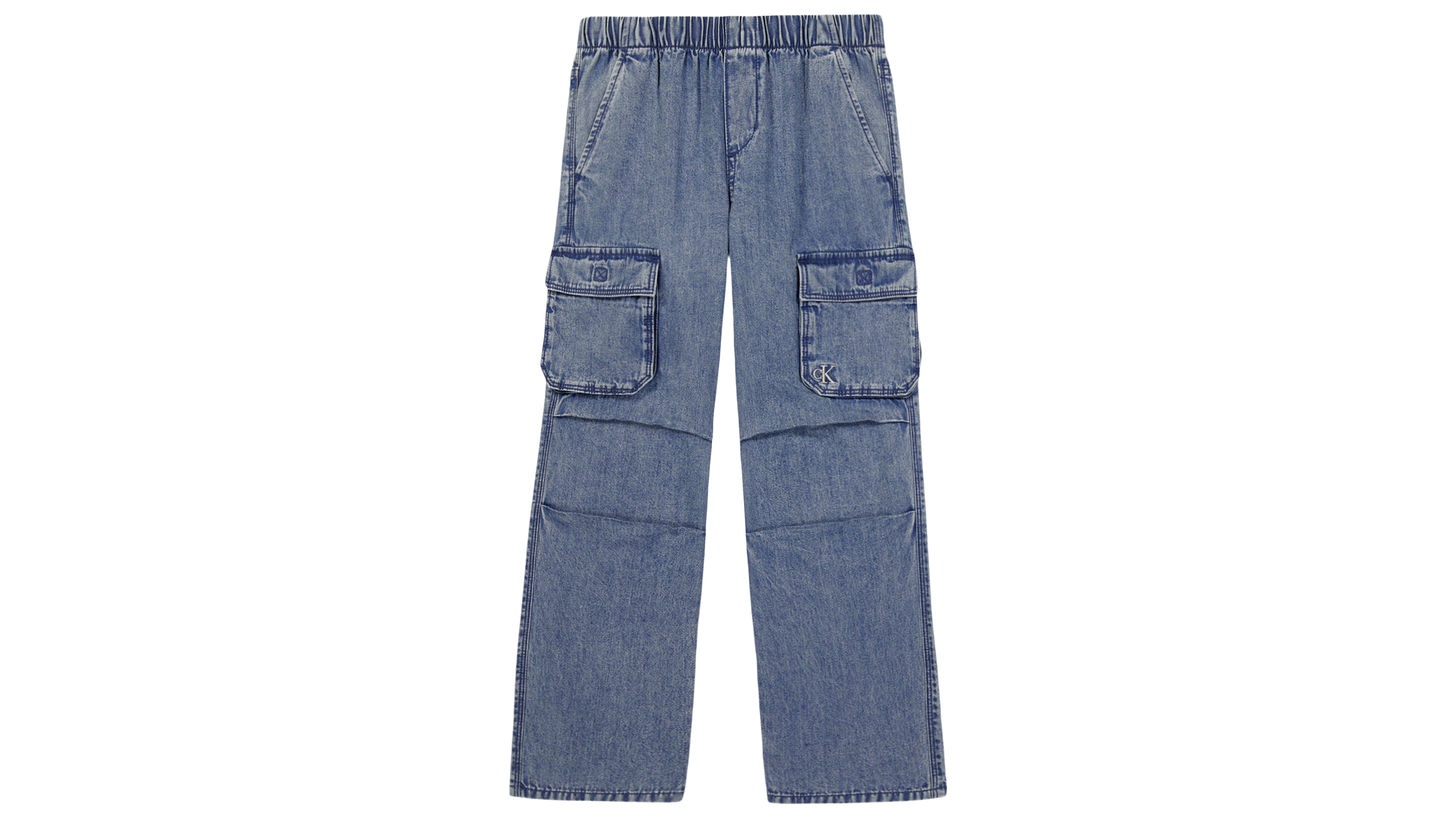 Calvin Klein Girls' 7-16 Denim Pull-On Cargo Pants