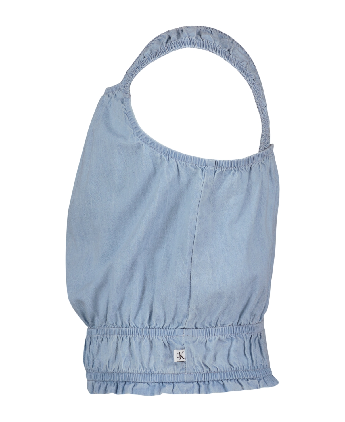 Calvin Klein Girls' 7-16 Smocked Waist Square Neck Top