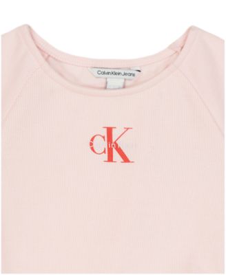 Girls' 7-16 CK Side Ruched Round Neck T-Shirt