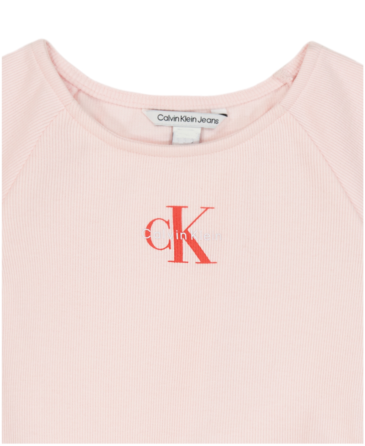 Calvin Klein Girls' 7-16 Ck Side Ruched Round Neck T-Shirt