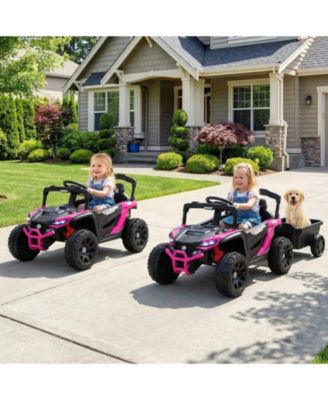 12V Battery Powered Ride On Tractor with Parent Remote Control-Black