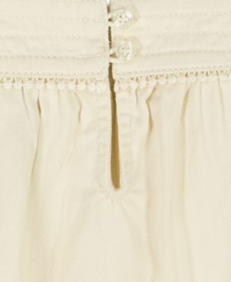 Girls' 7-16 Twill Ruffle-Sleeve Top