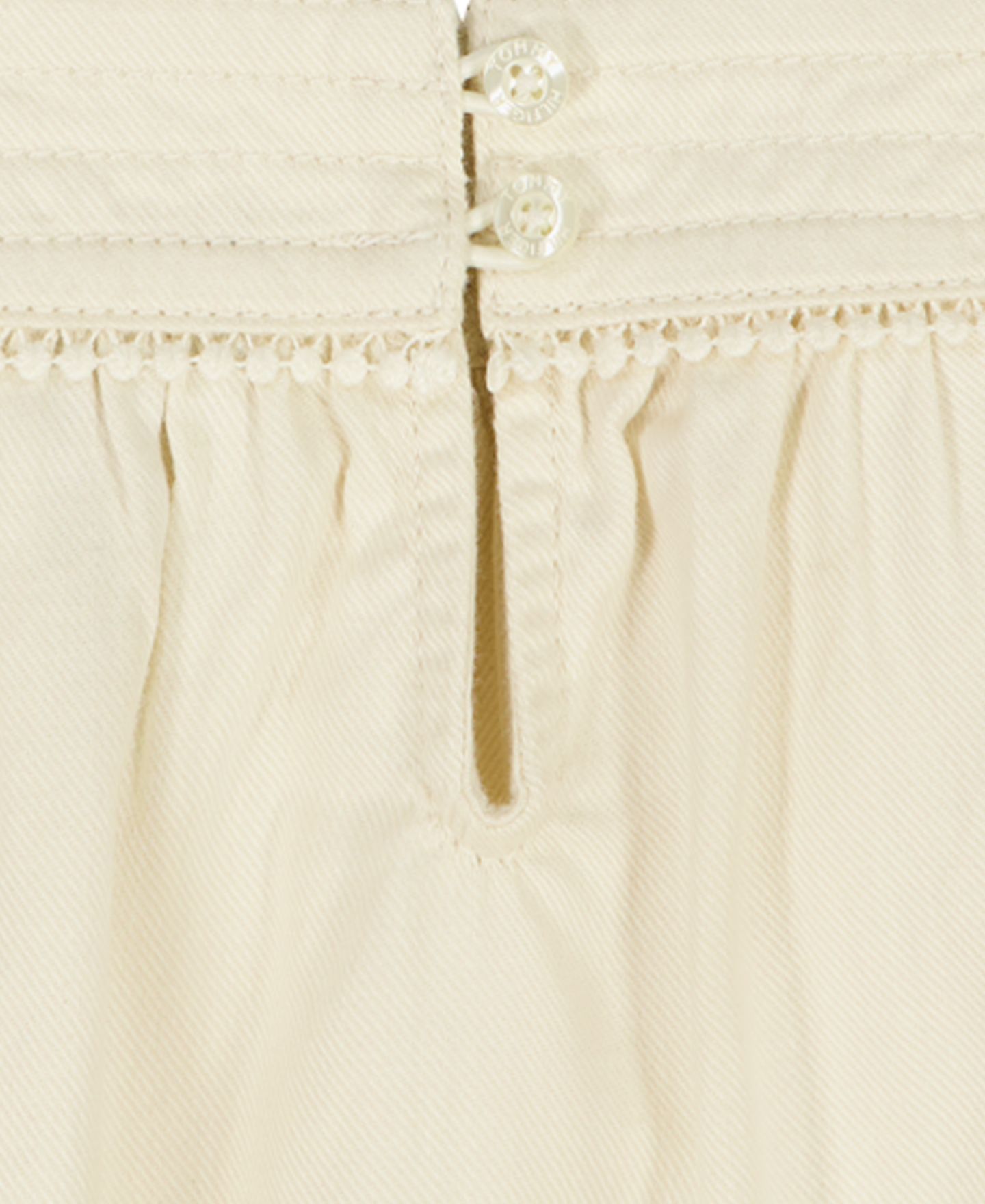Топ Tommy Hilfiger Twill Ruffle-Sleeve для девочек, цвет: Кремовый — фото 8