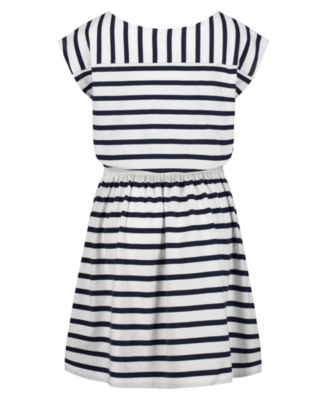 Girls' 7-16 Boat Neck Stripe Dress