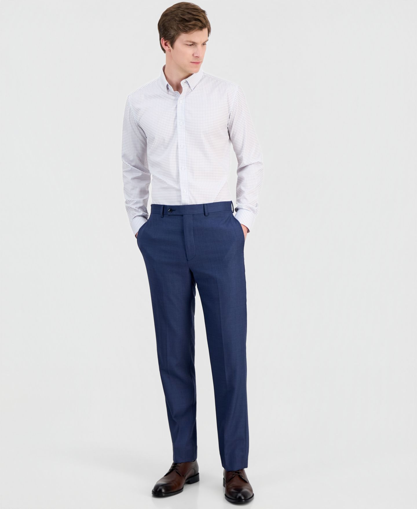Мужская рубашка Dylan Park Slim-Fit Performance Four-Way Stretch Dress Shirt, цвет: Белый — фото 5