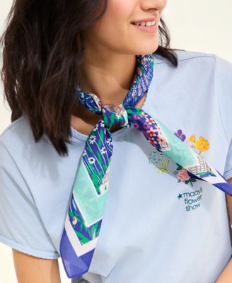 Flower Show Scenic Print Cotton Scarf