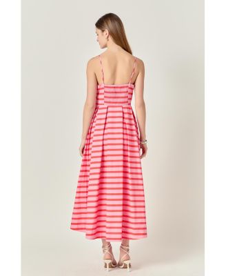 Women's Striped Midi Dress