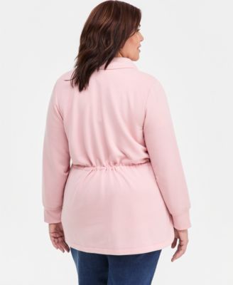 Plus Size Lux Soft Fleece Anorak Knit Jacket