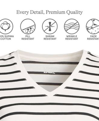 Women's Relaxed Supima Cotton Long Sleeve V-Neck T-Shirt