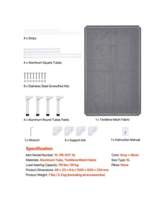 Elevated XL Dog Cot with Teslin Mesh, Portable Raised Bed for Large Dogs