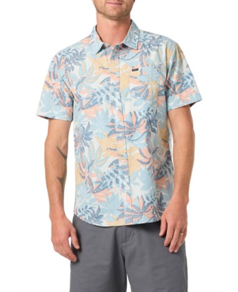 Мужская рубашка O'Neill Terrace Standard Short-Sleeve Woven, цвет: Синий