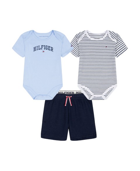 Комплект Tommy Hilfiger боди и шорты для малышей, 3 предмета