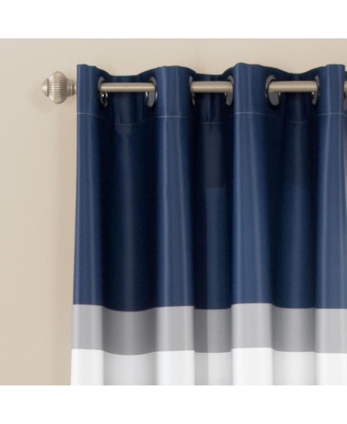 Lush Decor Alexander Stripe Light Filtering Window Curtain Panels Pair - Curtains For Bedroom - Striped Living Room Curtains