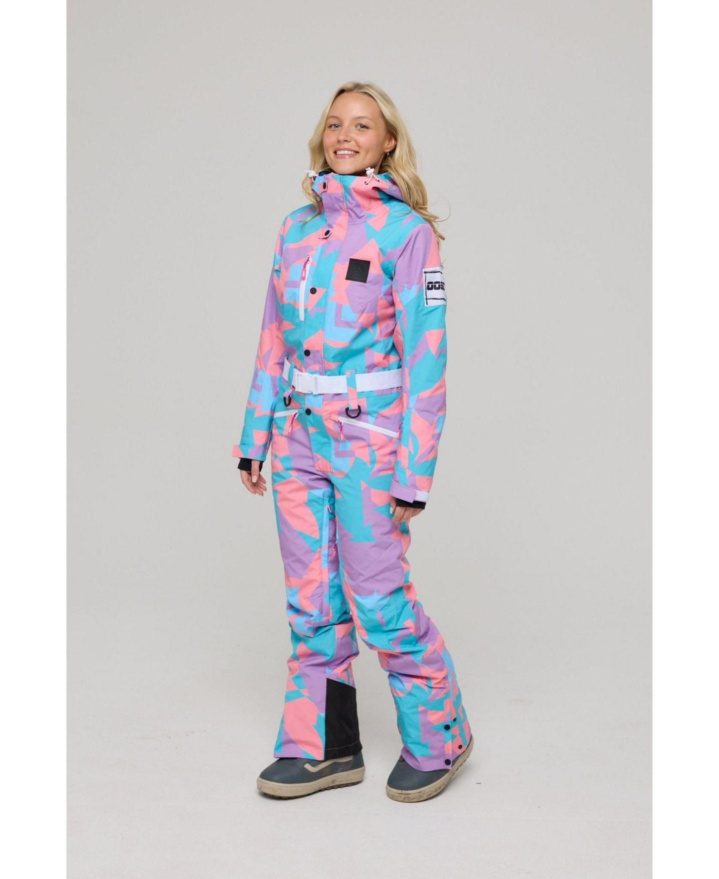 Женские куртки OOSC Del Mar Ski Suit, цвет: Розовый / Синий — фото 4