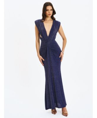 Women's Terri Sparkle Plunging Backless Maxi Dress
