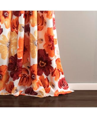 Lush Decor Leah Light Filtering Window Curtain Panels, Pair, 52" W x 84" L, Blue - Floral Drapes for Bedroom - Blue Curtains - Farmhouse Decor