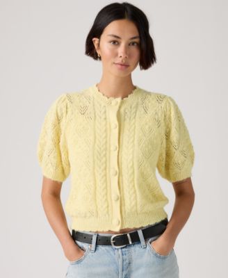 Women's Pauline Pointelle Short-Sleeve Cardigan