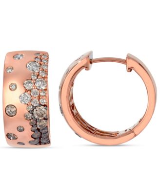 Chocolate Ombr&eacute; Diamond Earrings (1.18 ct. t.w.) in 14k Strawberry Gold