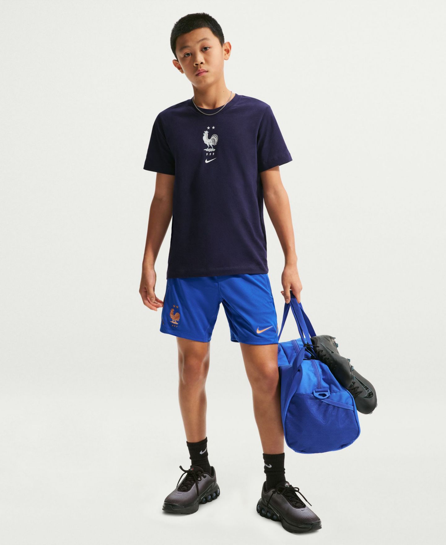 Детские шорты Nike France Soccer Dri-FIT Knit, цвет: Королевский синий / Медный — фото 2