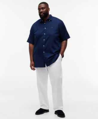 Men's Big & Tall Linen-Blend Short-Sleeve Shirt