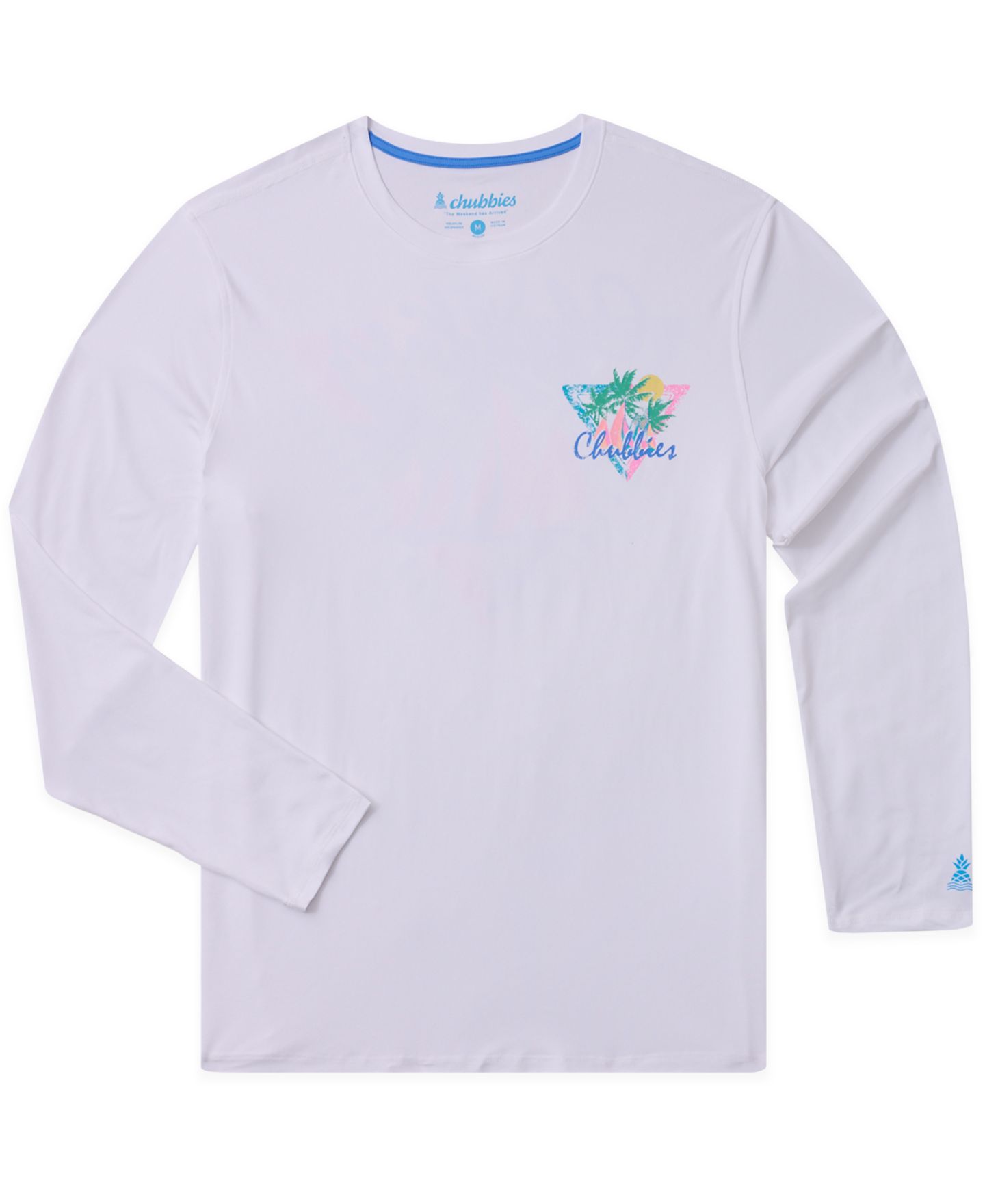 Мужская футболка Chubbies The Tacking Toward Sun Crewneck Swim T-Shirt, цвет: Оптический белый — фото 1