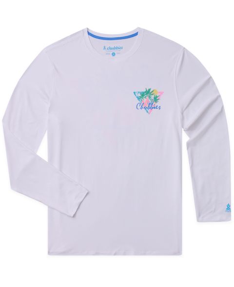 Мужская футболка Chubbies The Tacking Toward Sun Crewneck Swim T-Shirt, цвет: Оптический белый