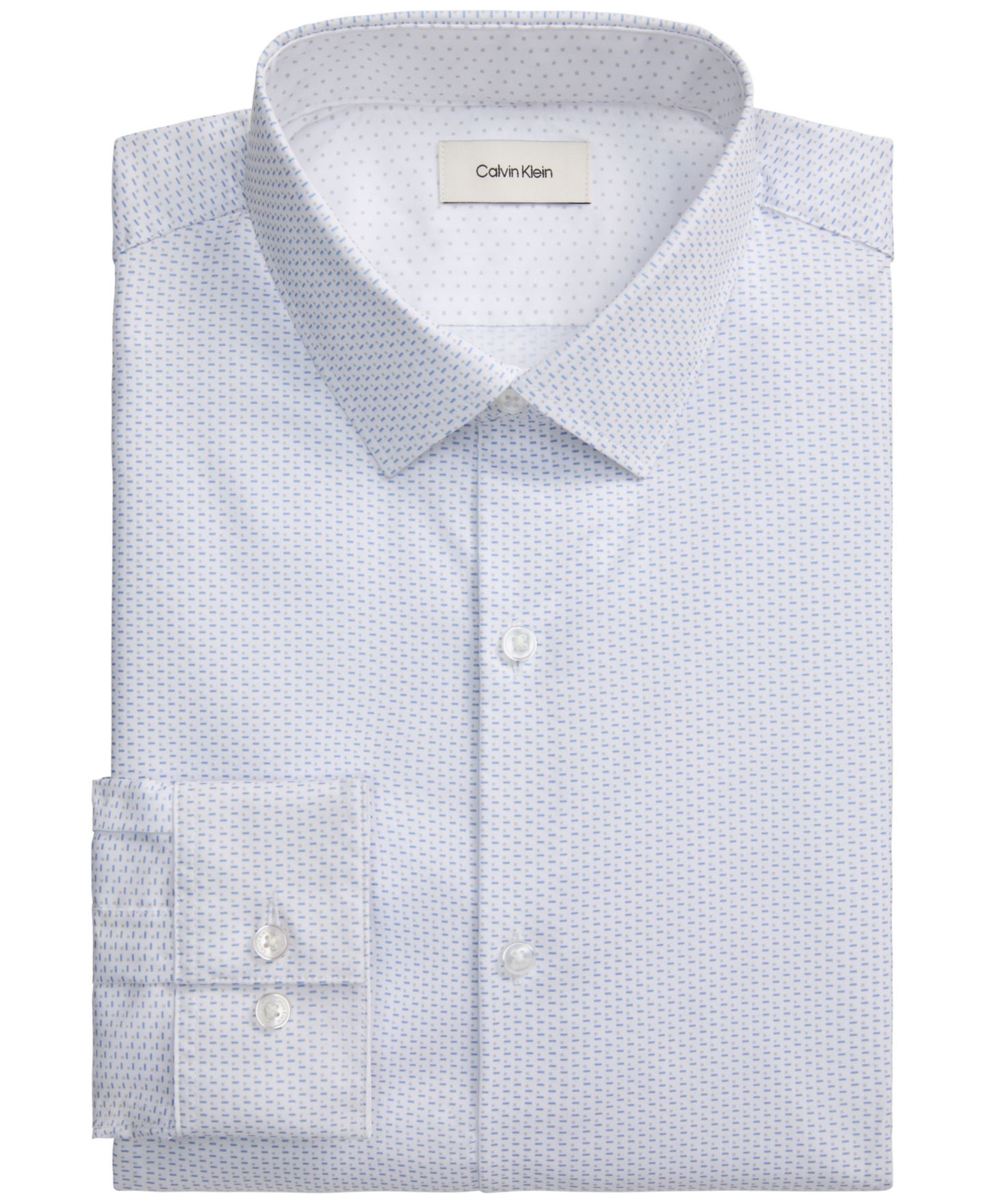 Мужская рубашка Calvin Klein Kinetic Stretch Spread Collar Dress Shirt, цвет: Stream — фото 5
