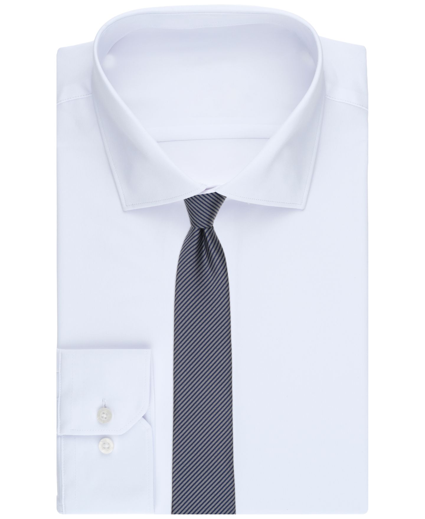 Мужской галстук Alfani Leo Stripe Tie, цвет: Тёмно-синий — фото 3