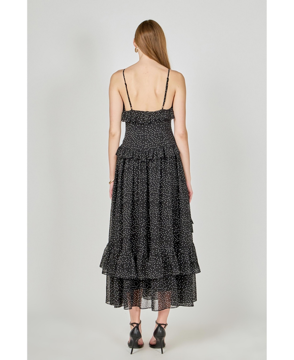 endless rose Women's Polka Dot Ruffle Dress