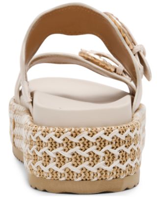 Women's Serpent Double Band Footbed Platform Sandals