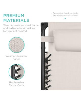 30" Extra Wide Folding Zero Gravity Patio Lounge Chair w/Adjustable Canopy Shade