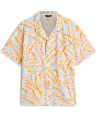 Men's Short-Sleeve Floral Print Woven Shirt