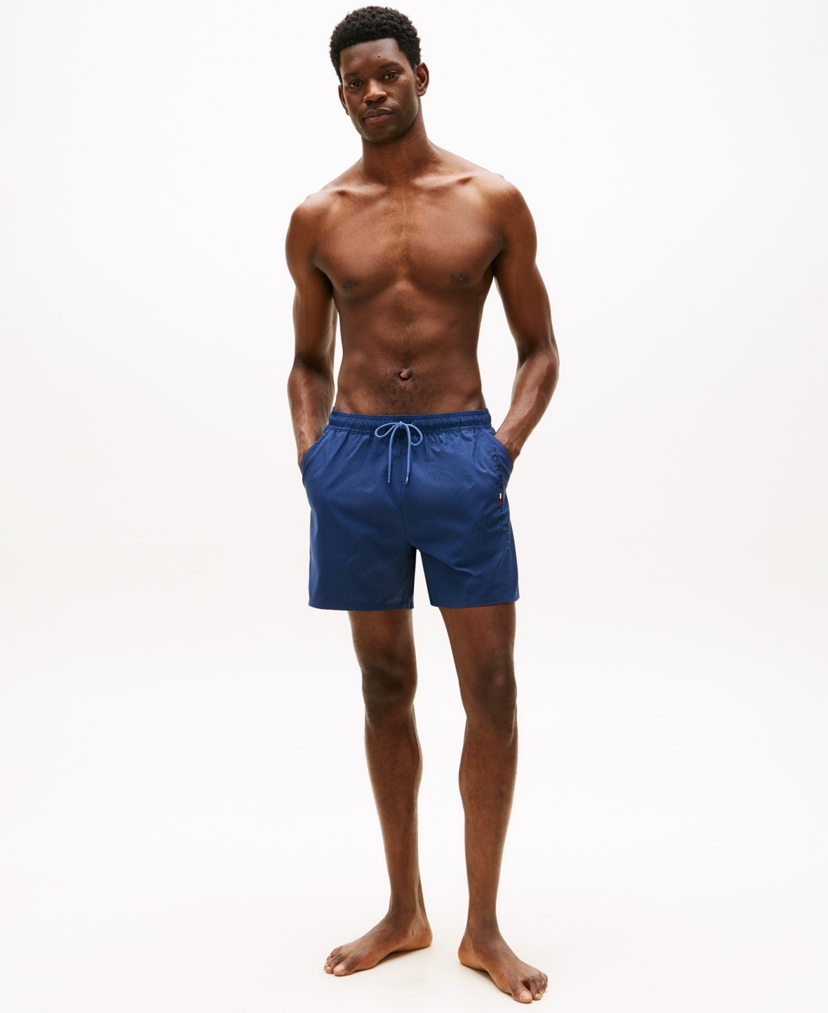 Tommy Hilfiger Men's Medium Drawstring Zip Pocket 5" Swim Trunks