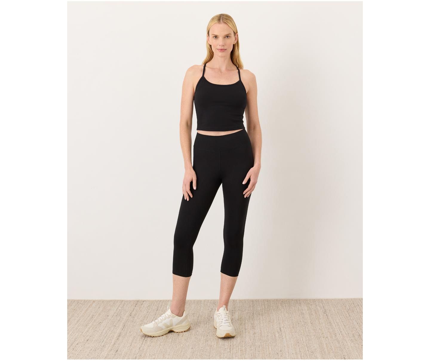 Женские укороченные леггинсы Pact Organic Cotton On The Go-To, цвет: Чёрный — фото 2