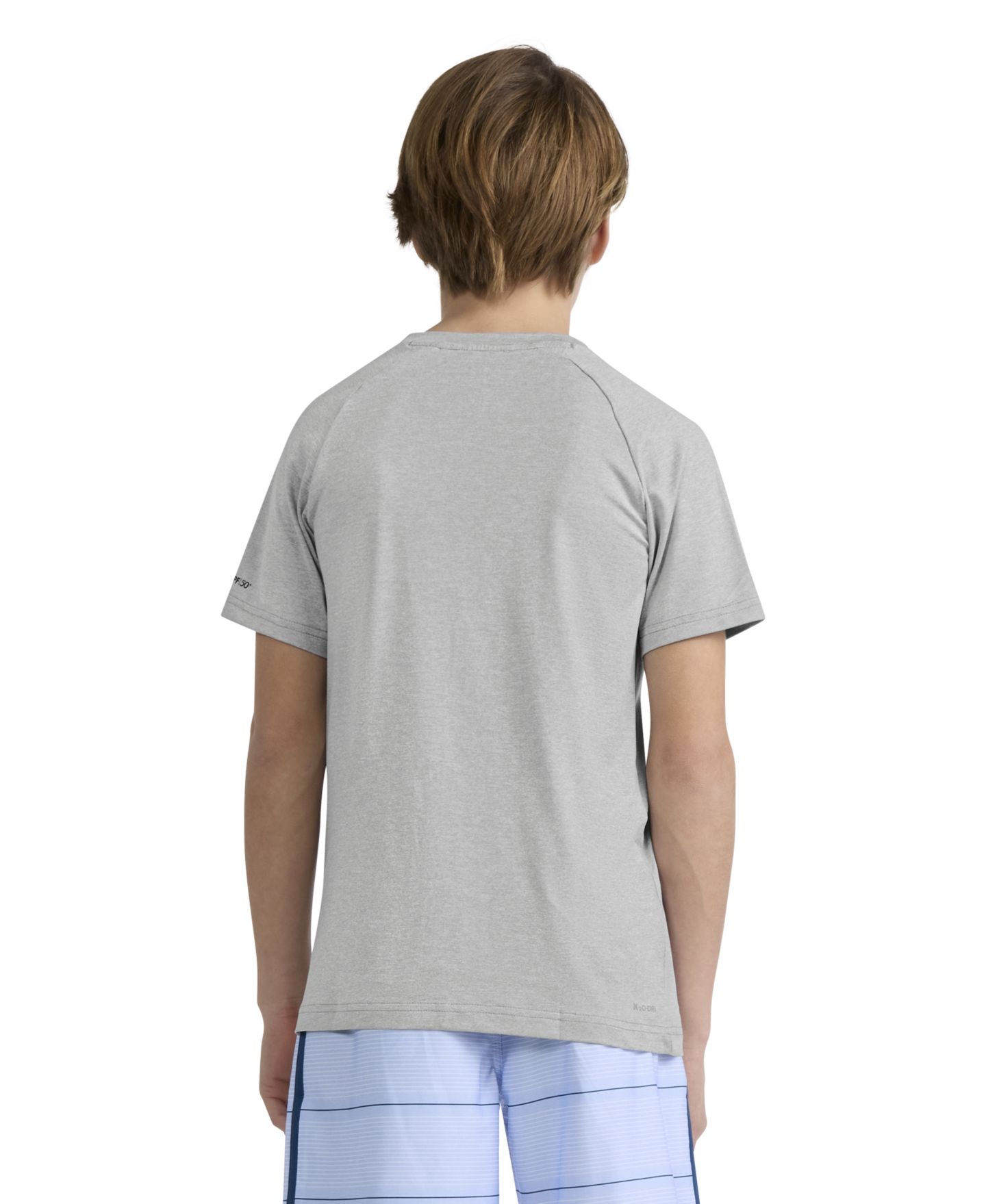 Футболка Hurley Icon Logo Swim T-Shirt для мальчиков, цвет: Серый меланжевый — фото 3