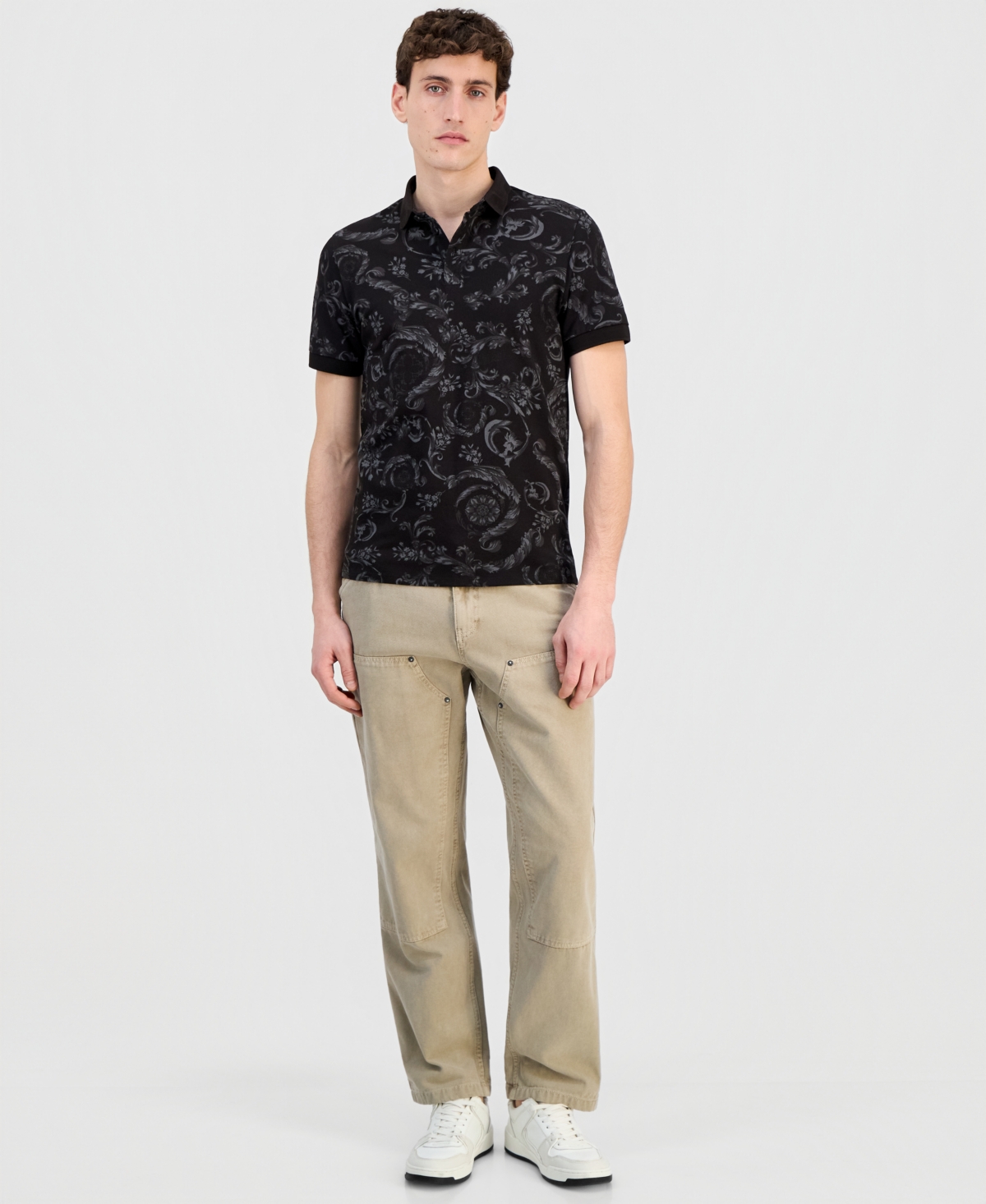 Guess Men's Baroque Printed Polo Shirt