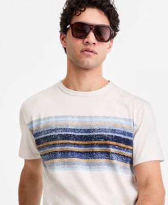 Men's Splatter-Stripe Short-Sleeve T-Shirt
