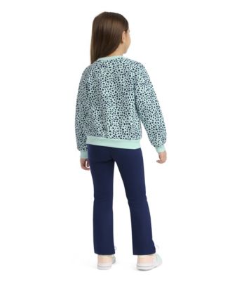Girls' 2T-6X Kick Flare Printed Top and Leggings, 2-Piece Set