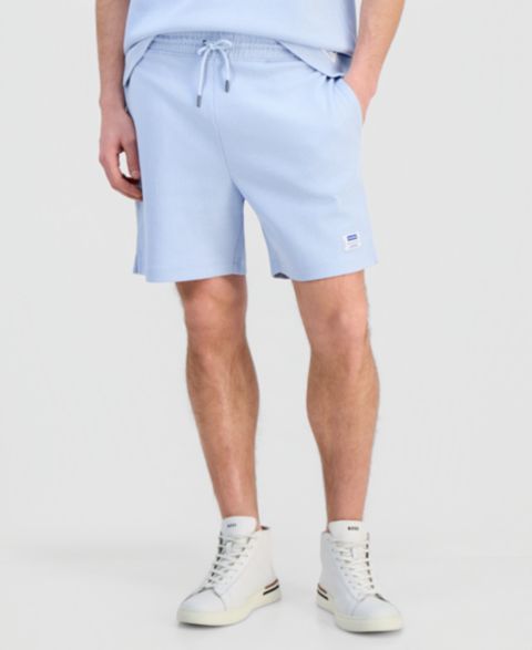 Мужские шорты Hugo Boss Waffle Jersey 7" Drawstring, цвет: Синий