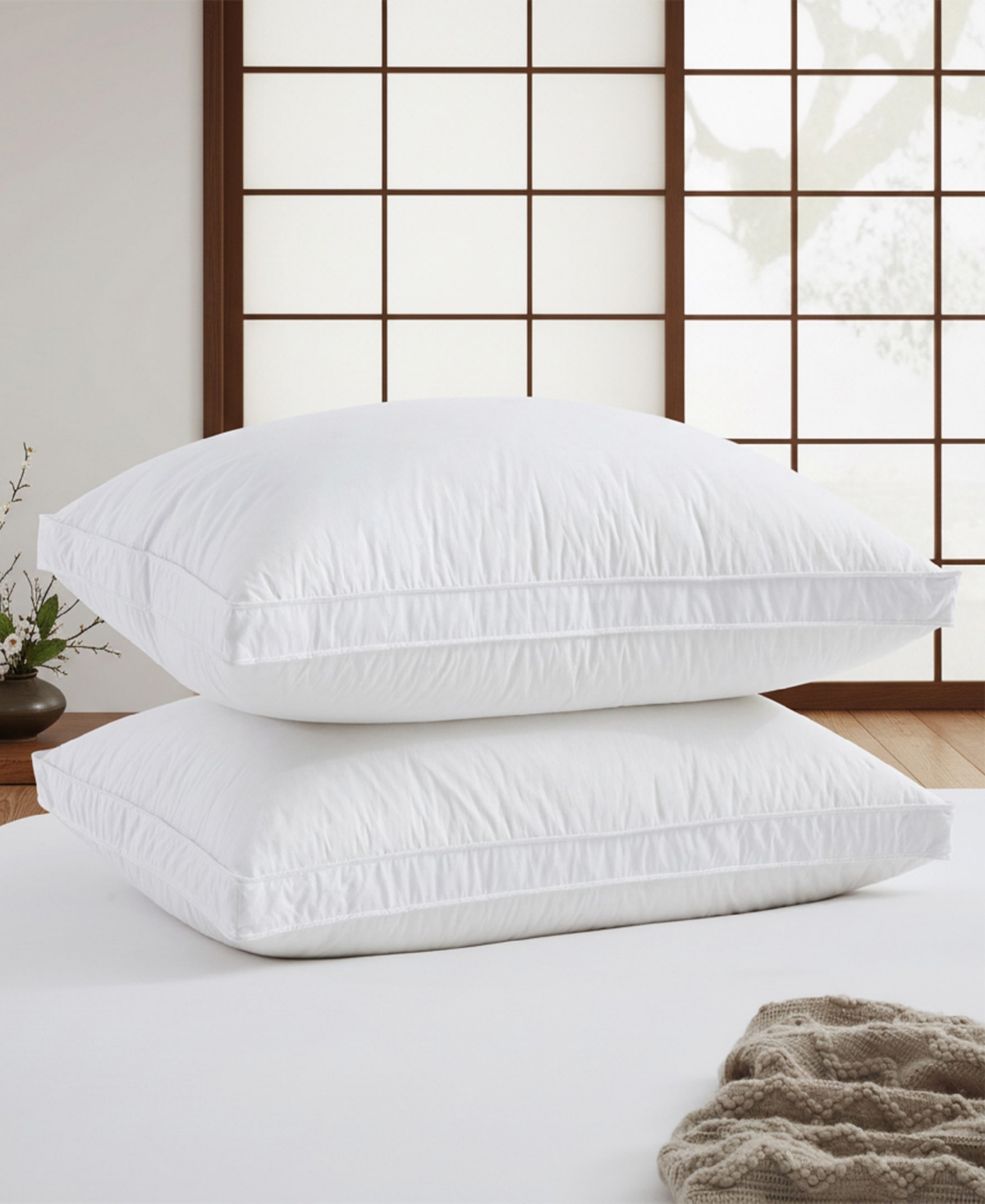 Unikome Down-Around Design Cotton Gusseted 2-Pack Pillows