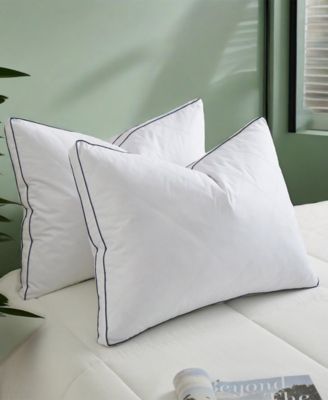 Quilted Goose Down Feather 2-Pack Pillows, King