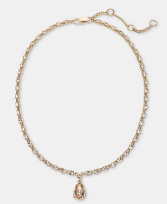 Cubic Zirconia Pear-Shape Pendant Necklace, 16" 